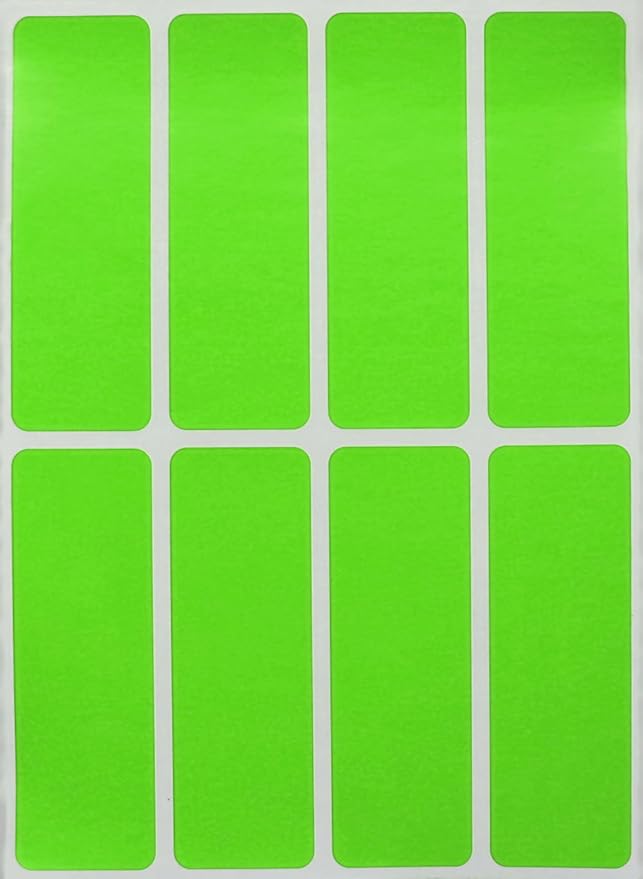 Royal Green Writable Rectangular Labels 1x3 in Neon Green by RoyalGreen