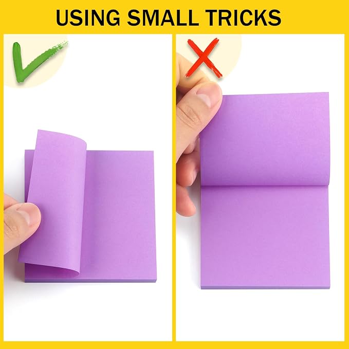 Sticky Notes 3x3 Self-Stick Notes Bright Colors Sticky Notes 8 Pads 80 Sheet/Pad - Image 5