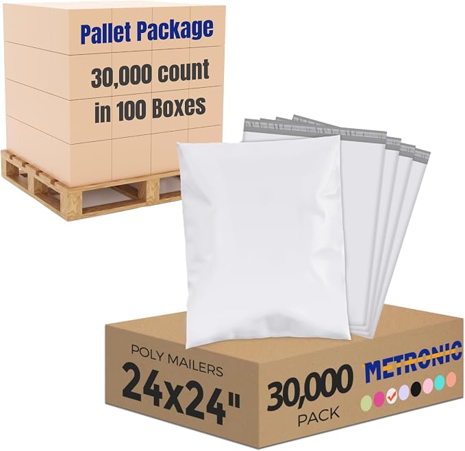 Metronic Poly Mailers 24x24 30000 Pcs Large Shipping Bags by METRONIC