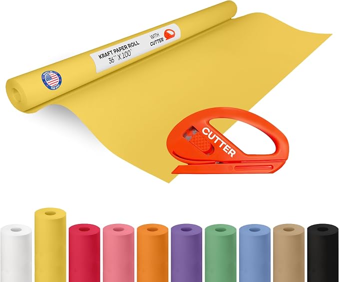 Yellow Kraft Paper Roll 36" x 1200" by IDLPackaging