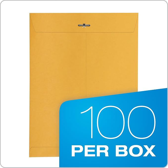 Quality Park 10" x 13" Clasp Envelopes, Heavy 32 lb Brown Kraft, Gummed Flap - Image 4