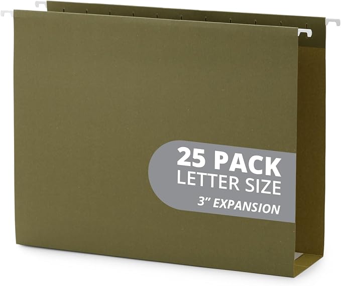 Blue Summit Supplies Extra Capacity Hanging File Folders, 25 Reinforced Hang by BlueSummitSupplies