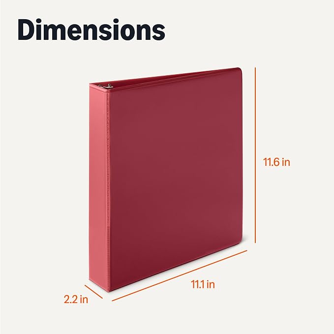 Amazon Basics 3 Ring 1.5 inch Binders - Image 5