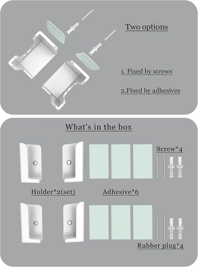 Power Strip Holder, 2 Set Power Strip Wall Mount, Punch Free Socket Holder Fit - Image 6