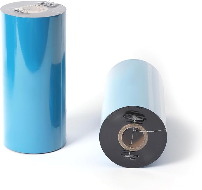 4 Rolls 6.5'' x 1476' Premium Resin Enhanced Wax Ribbon, 165mm x 450m Black Thermal Transfer Ribbon, Barcode Thermal Label Printer Ribbon, CSO-Ink Outside, 1'' Core for Zebra, TSC, GoDex, Citizen..-DeskLoop Office