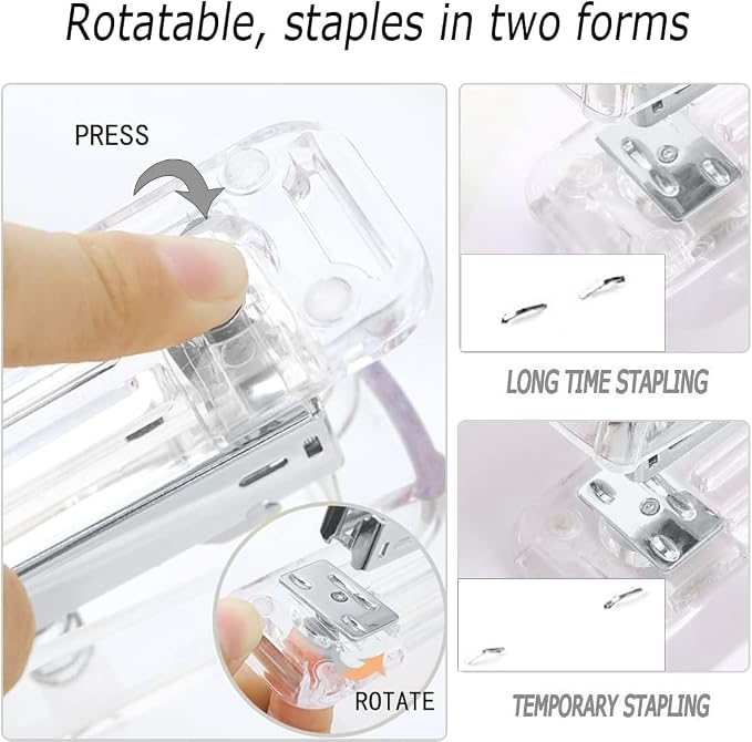 Office Desk Accessories，Office Supplies Set Acrylic Stapler Set Staple Remover - Image 2