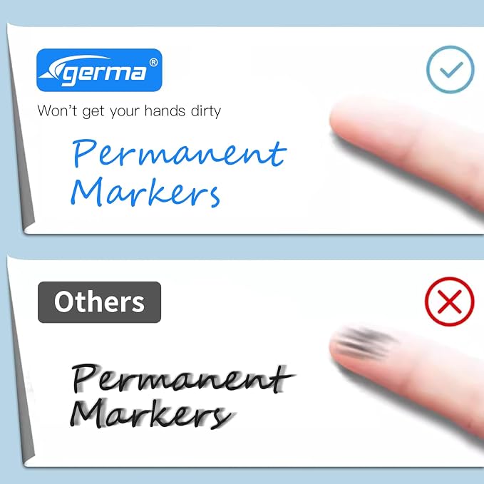 Cgerma Permanent Markers Fine Point, 16 Pack Blue Fine Tip Permanent Markers Set - Image 5