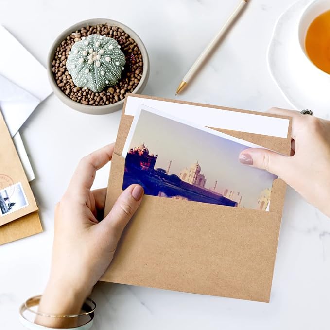 50 Pack 5x7 Envelopes for invitations Kraft Envelopes Quick Self Seal Perfect - Image 5