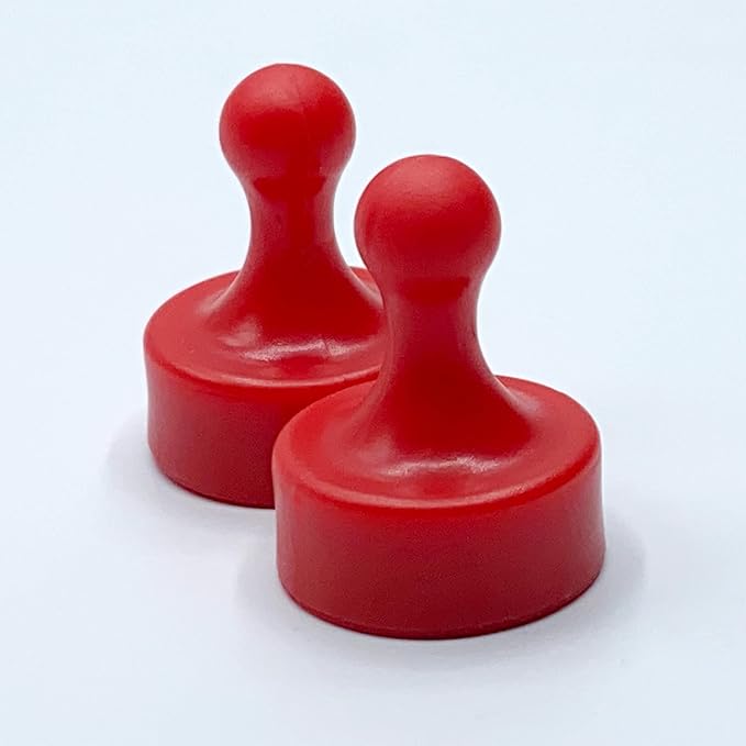 GLASSBOARD STUDIO Powerful Neodymium Magnets, Pawn-Shaped - Strong Fridge/Refrigerator and Whiteboard Magnet, Ideal for Office, Kitchen, Crafts - Rare Earth, Heavy Duty (2, Red)-DeskLoop Office