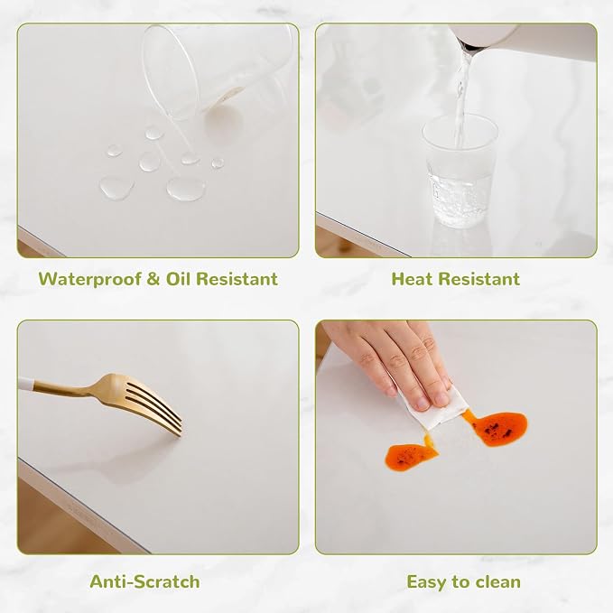 38 x 76 Inch Clear Table Cover Protector, 1.5mm Plastic Table Cover, Waterproof - Image 4