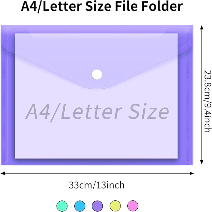 EOOUT 5pcs Plastic Envelopes, Plastic Folders - Image 2