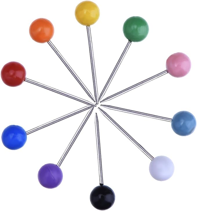 Outus 500 Pieces Map Push Pins Map Tacks Plastic Round Head Tacks - Image 2