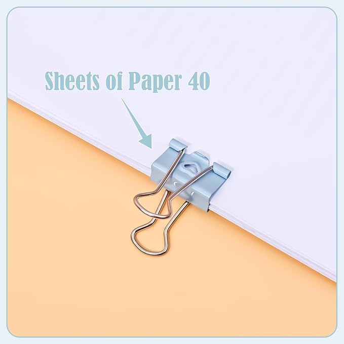 BAYTORY 40Pcs Pastel Binder Clips, 3/4 Inch Small Binder Clips, - Image 5
