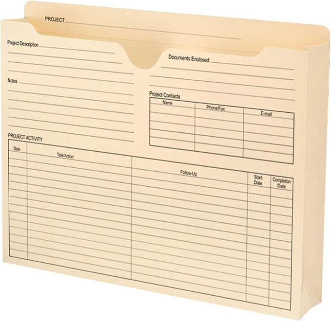 Smead Project File Jacket, Reinforced Straight-Cut Tab, Preprinted Front by SMEAD