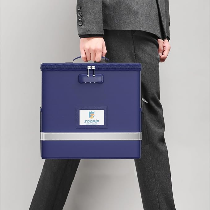Fireproof File Box with Lock, Document Box Storage Organizer, Suitable - Image 7