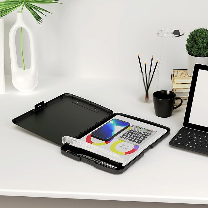 Piasoenc Clipboard with Storage, 8.5 x 11 Organization Box with Pen Holder and - Image 7