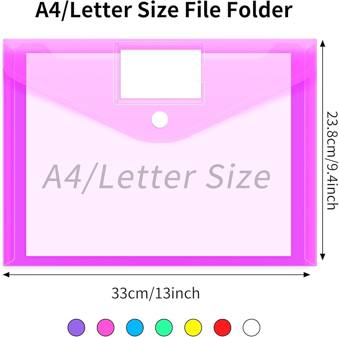 EOOUT 7pcs Plastic Envelopes Poly Envelopes, A4 Size - Image 2