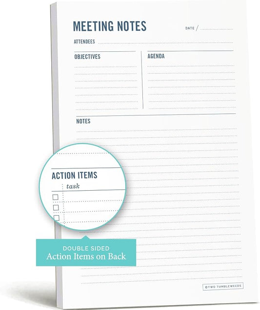 Meeting Notes Notepad by TwoTumbleweeds