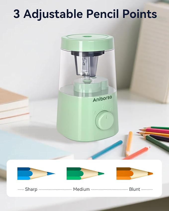 Electric Pencil Sharpener, Helical Blade Automatic Pencil Sharpener, - Image 7