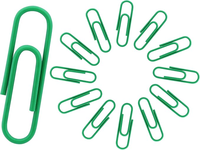 200 Pack Green Colored Office Clips by Qjaiune