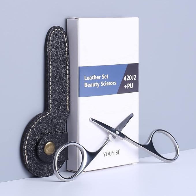 YOUYISI 3.75" Nose Hair Scissors, Round Tip Small Facial Mustache Scissors - Image 5