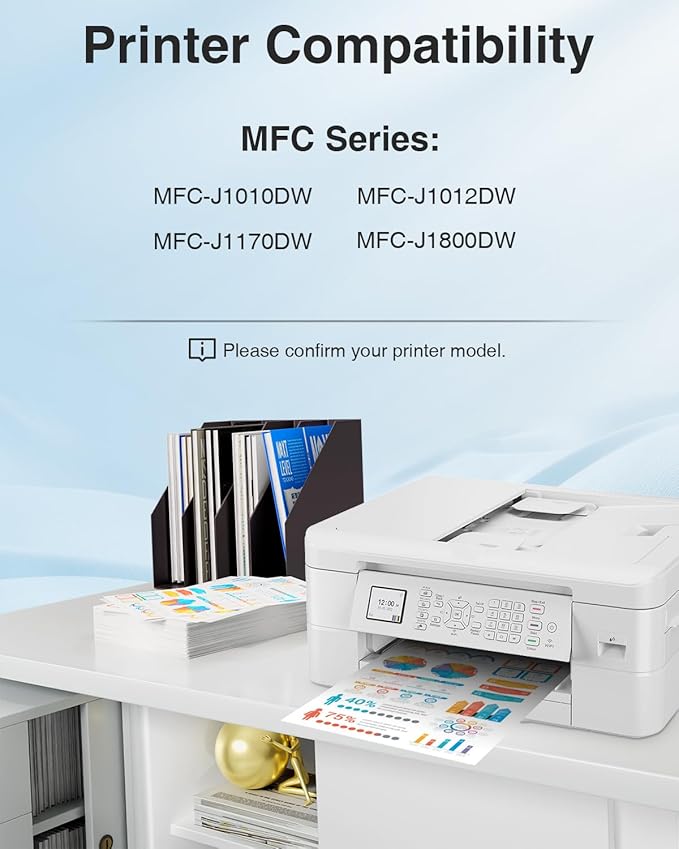 LC401 Ink Cartridges Compatible for Brother LC401XL LC 401 Ink Cartridges Work with Brother MFC-J1010DW MFC-J1012DW MFC-J1170DW Printer (4-Pack, Black, Cyan, Magenta, Yellow)-DeskLoop Office