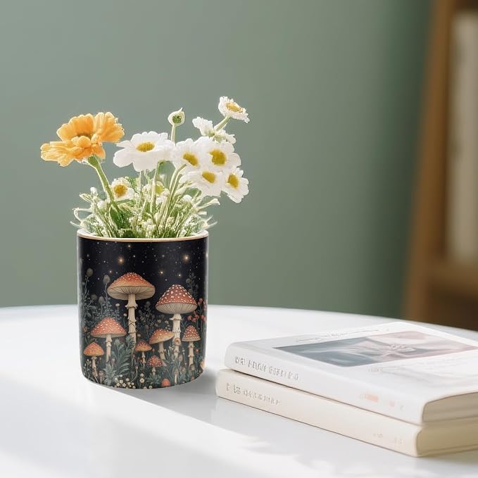 Cute Pen Pencil Holder for Desk, Durable Ceramic Organizer Decor for Room - Image 5