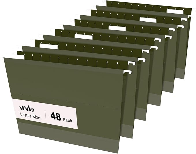 ViVin Hanging File Folders, 1/5-Cut Adjustable Tabs by ViVin