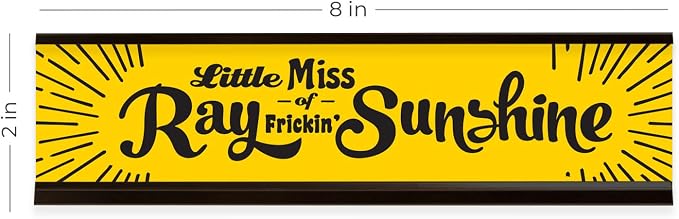 Little Miss Ray of Frickin' Sunshine Desk Plate/Funny Desk Sign Nameplate - Image 5