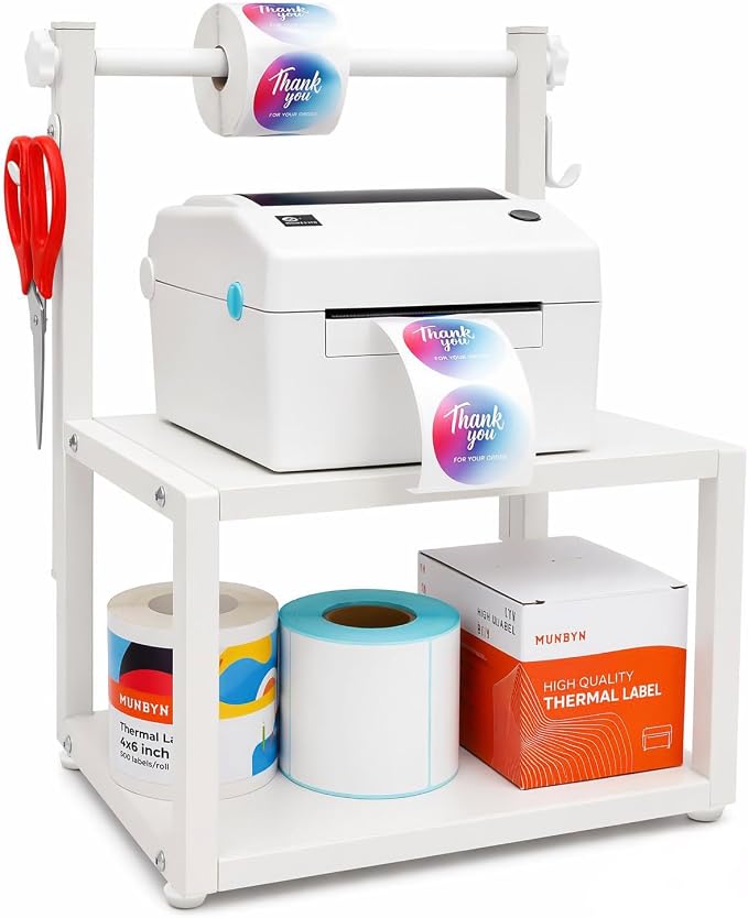 13.3"x10.5"x7.8"Label Holder for Rolls & Fan-Fold Labels, Desktop Thermal by IDUNSEED