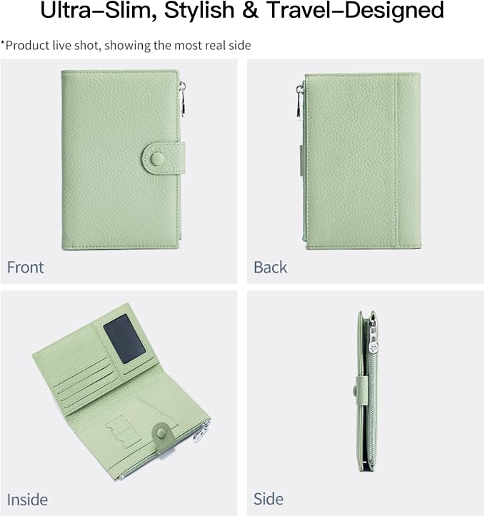 Genuine Leather RFID Blocking Passport Holder Wallet - Image 7
