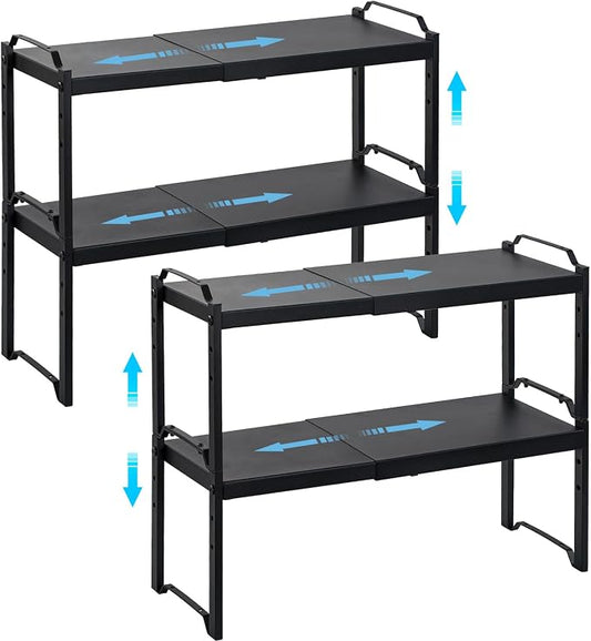 4 Pack Kitchen Cabinet Shelves Organizers, Kitchen Counter Storage Shelf Spice by X-cosrack