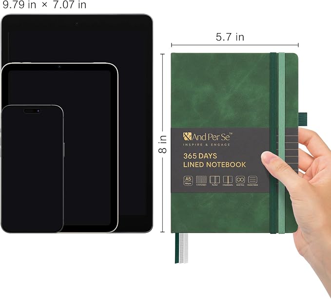 &And Per Se 365 Page Journal – A5 Hardcover Lined Notebook, One Book - Image 2