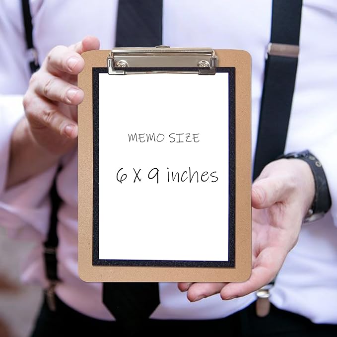 Mini Clipboards, 32 Pack 6" x 9" Small Clipboards Bulk, Wooden Memo Mini Clip - Image 7