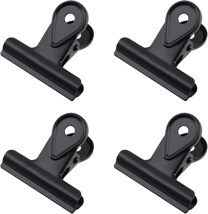 Xiaoyztan Mini Clips, 50mm Wide Metal Black Bulldog Clips Paper Clip Binder by Welcometoxiaoyztan