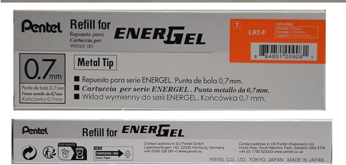 Pentel Refill Ink For EnerGel and Lancelot Gel Pen, Metal Tip - Image 3