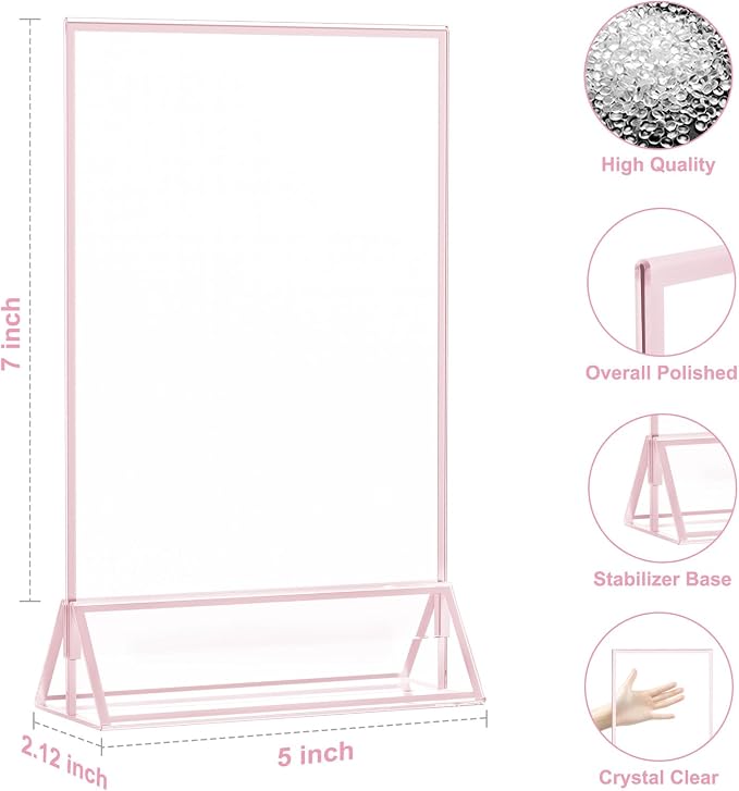EHWINE 12 Pack Acrylic Sign Holder 5 x 7, Double-Sided Stand up Table Top Sign - Image 4
