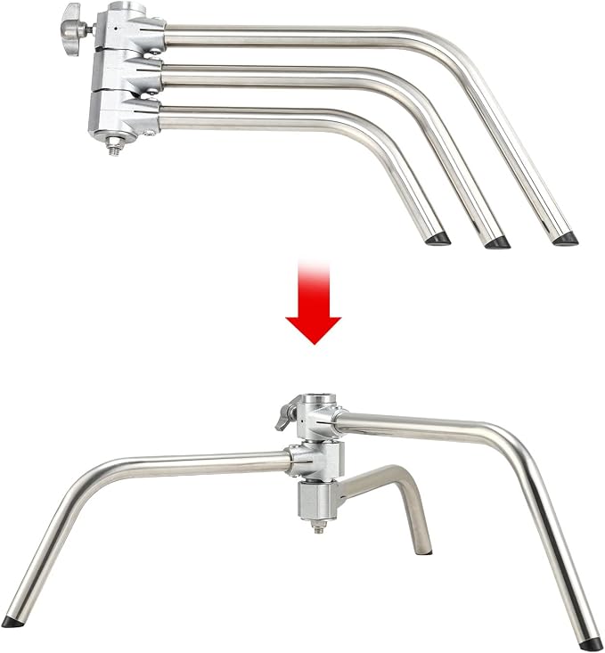 Soonpho 2 Packs Heavy Duty C-Stand Kit, Stainless Steel Photography Light Stand - Image 7