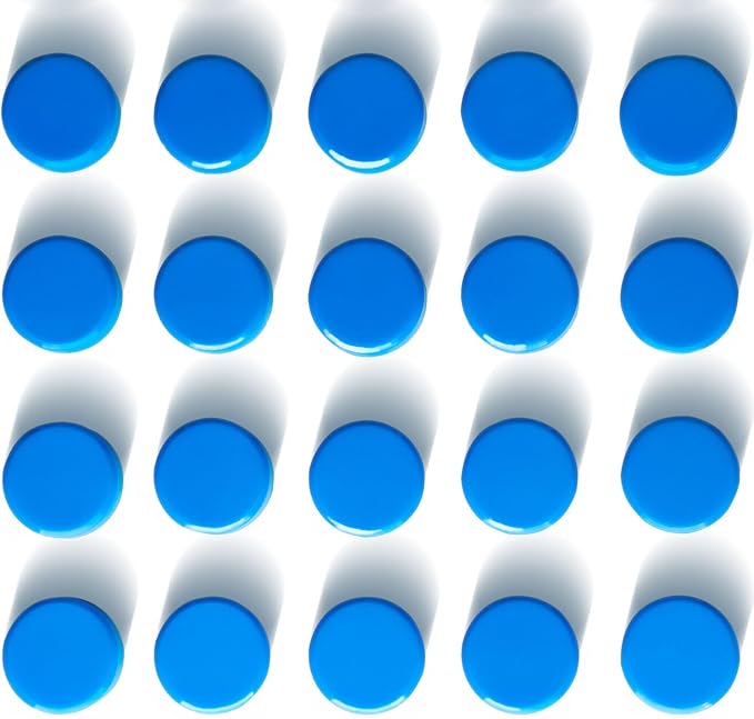 Fridge Magnets, 20 Pcs Small Round Strong Heavy Duty Cute Magnets for Refrigerator, Whiteboard, Locker, Office, Classroom - Blue-DeskLoop Office