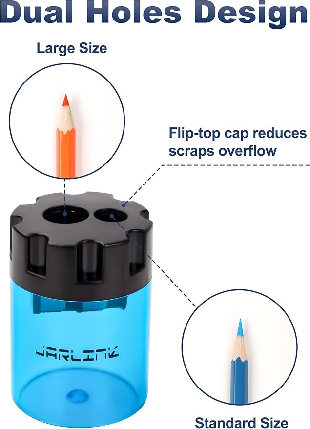 JARLINK 16 Pack Manual Pencil Sharpeners, Dual Holes Colorful Sharpener - Image 2