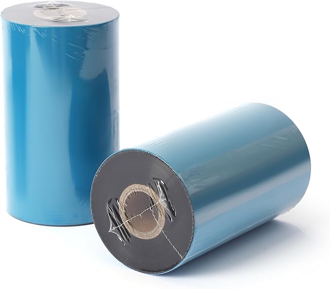 6 Rolls 5.12'' x 1476' Premium Resin Enhanced Wax Ribbon, 130mm x 450m Black Thermal Transfer Ribbon, Barcode Thermal Label Printer Ribbon, CSO-Ink Outside, 1'' Core for Zebra, TSC, GoDex, Citizen-DeskLoop Office