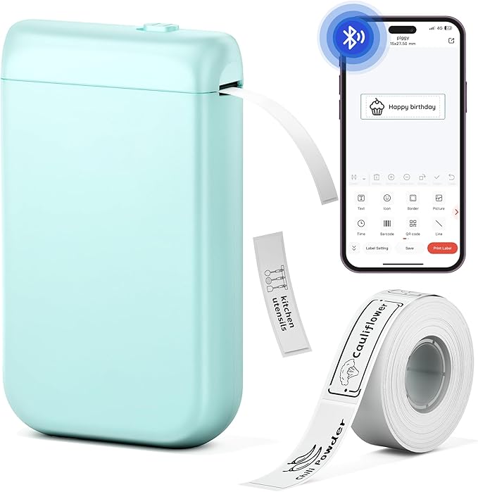 Label Maker, Bluetooth Label Makers Compatible with Phone, Label Maker Machine with Tape, Mini Label Maker for Family School, Label Machine with Lots of Style Templates Easy to Use-DeskLoop Office