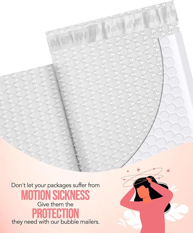 GSSUSA White Bubble Mailers 6X10 Inches 500 Pack, Padded Poly Bubble Mailer - Image 3