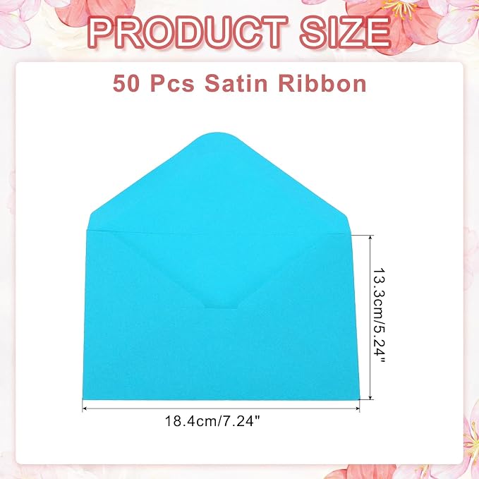 PATIKIL 7x5 Inch Invitation Envelopes, Lake Blue - Image 2