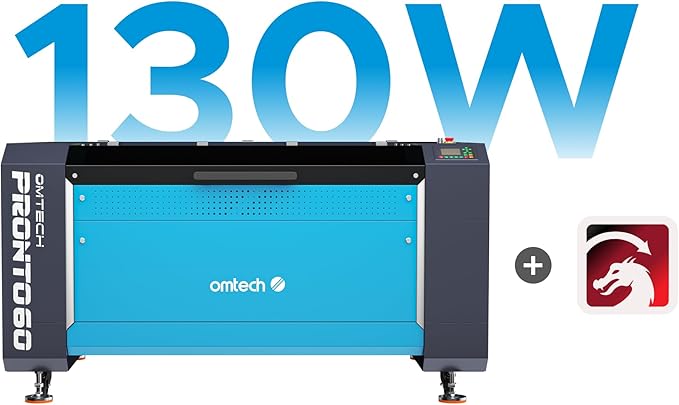 OMTech Pronto 130W CO2 Laser Engraver & Cutter with LightBurn – 51"x35" Workspace, 1,000mm/s Speed, Autofocus, 2-Way Pass, Air Assist, for Wood, Acrylic & More-DeskLoop Office