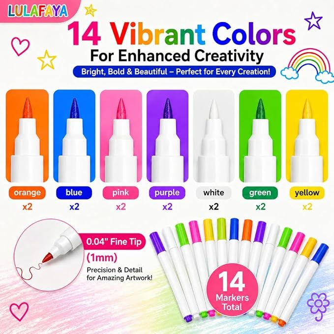 14 Colors Light Board Markers for LED Note Board - Image 4