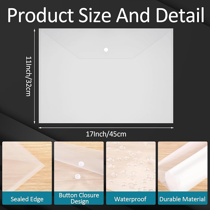 Honoson 30 Pcs 11 x 17 Inches Clear Envelopes - Image 2