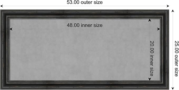 Amanti Art Black Framed Magnetic Board 25x53 Oversize Vision Board - Image 3