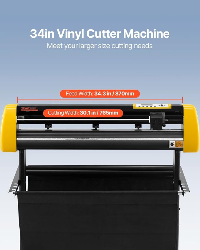 VEVOR Vinyl Cutter Machine, 34 in / 870 mm Max Paper Feed Cutting Plotter - Image 2