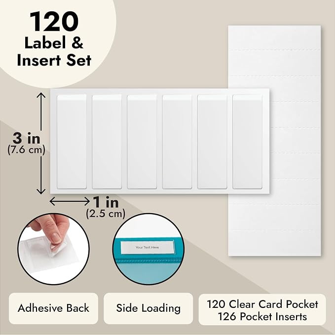 Juvale Clear Vinyl Binder Spine Label Pockets - Image 4